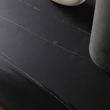 黒い二重台座のダイネットセット1/4/5ピース屋内デザイナーダイニングテーブルセット