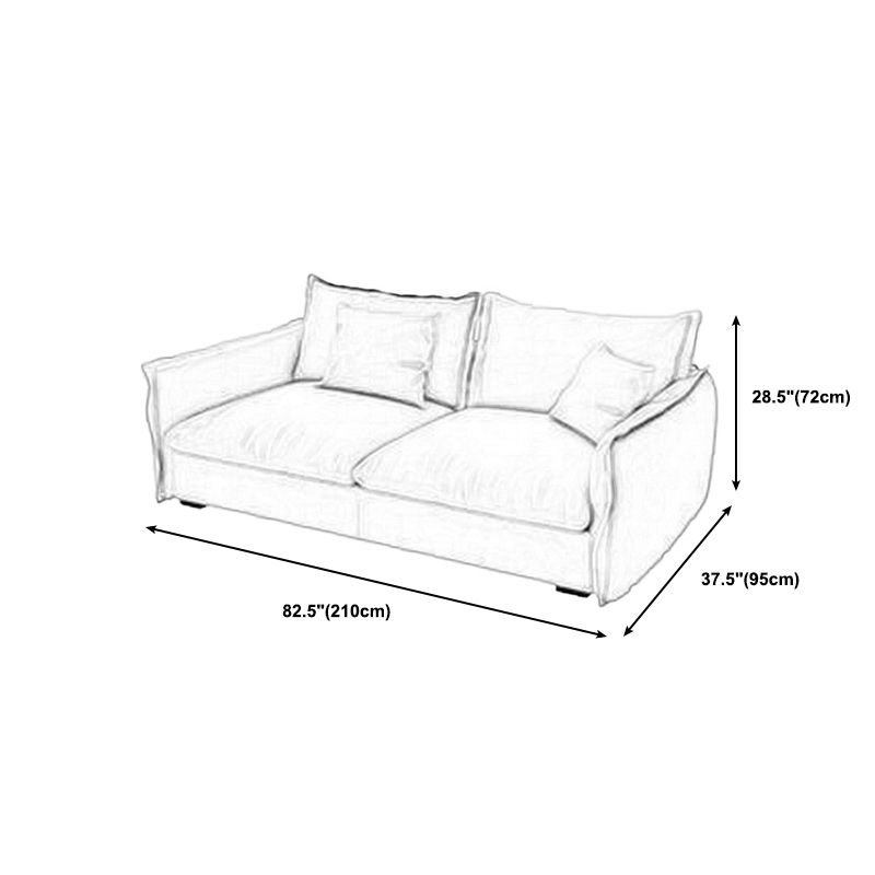 Fabric Living Room Square Arm Standard Cushions Contemporary Settee