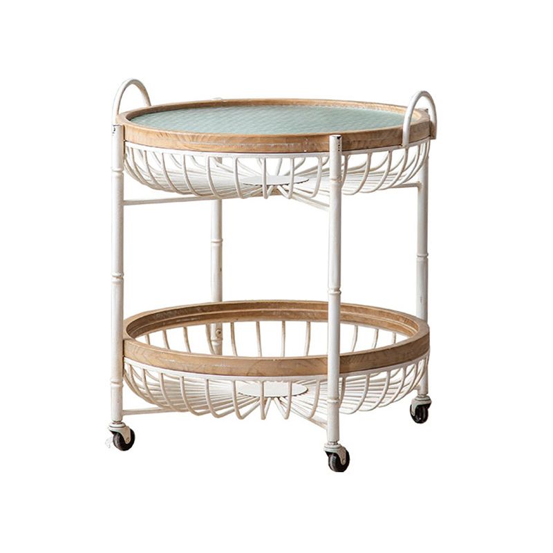 Metallkreuzbeine Endtisch weißer Glasobertisch Akzent