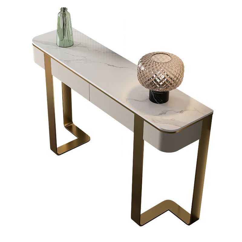 Tavola moderna di accento di pietra resistente alla macchia 33,46 "tavolo da console alta