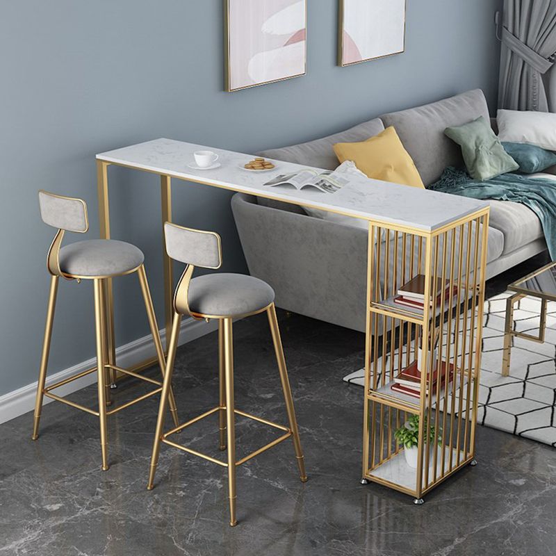 Tavolo da bar top in marmo per piccoli luoghi glam metallio tavolo da pub