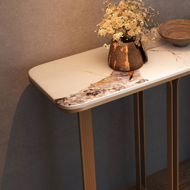 Tavolo console contemporanea a forma di rettangolo bianco tavolo da divano console in pietra bianca/nera