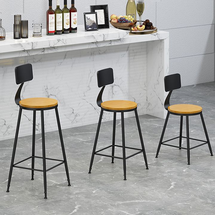 Industrial Coffee Shop Footrest Stool Matte Finish Iron Bar Stool Clearhalo 'Bar Furniture' 'Bar Stools' 'bar_stools' 'furn' 'furn_bar_stools' 'Furniture' 'furniture_bar_stools' 'Kitchen & Dining Furniture' 1200x1200_f1f2d47f-333d-4578-bf67-2deb157881d1