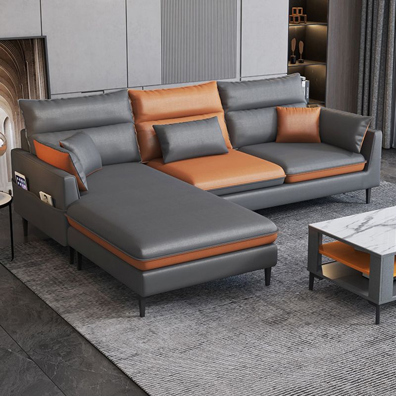 Contemporain 35.43 "H FAUX CUIR SOFF EN ÉVAL