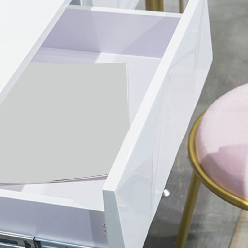 15,74 "Countes de maquillage en or blanc de large tables de vanité glam avec des tiroirs
