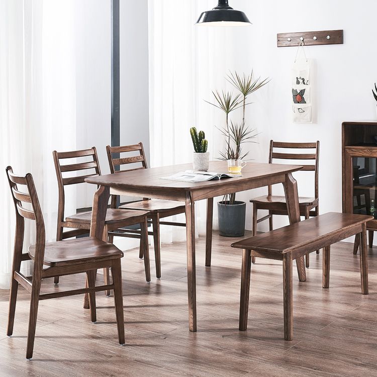 Solid Wood Dining Table Contemporary Style Dining Site Table with 4-foot Clearhalo 'Dining Tables & Seating' 'Dining Tables' 'dining_table' 'furn' 'furn_dining_table' 'Furniture' 'Kitchen & Dining Furniture' 1200x1200_f1f660d2-73e6-41b4-bc88-b35cfadfdbac