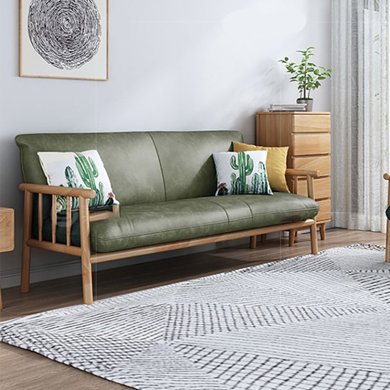 2-seats Faux Leather Rolled Arm Sofa 28.7"W with 2 Pillows Stain Resistant Sofa Clearhalo 'furn' 'furn_sofas' 'Furniture' 'furniture_sofas' 'Living Room Furniture' 'Sofa' 'sofas' 1200x1200_f1f689d9-3929-4161-b8d2-fe8b527868f4