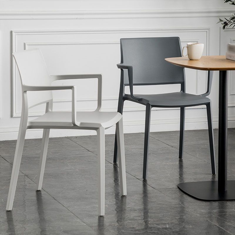 Scandinavian Plastic Dining Arm Side Chairs Solid Back Chair Clearhalo 'Dining Chairs' 'Dining Tables & Seating' 'dining_chair' 'furn' 'furn_dining_chair' 'Furniture' 'furniture_dining_chair' 'Kitchen & Dining Furniture' 1200x1200_f1f73bec-0322-4700-b239-c0f3d1d9c1e2