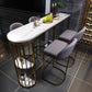 Glam Gold Iron Bar Table Faux Marble White Top Specialty 41.3"H Bistro Table with Storage Clearhalo 'Bar Furniture' 'Bar Tables' 'bar_tables' 'furn' 'furn_bar_tables' 'Furniture' 'furniture_bar_tables' 'Kitchen & Dining Furniture' 1200x1200_f1f74a6d-fe86-4b82-b804-575febb71a83