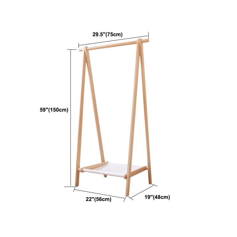Ganchos de estante de pelaje moderno de madera sólida y colgadora de pasillo de riel colgante