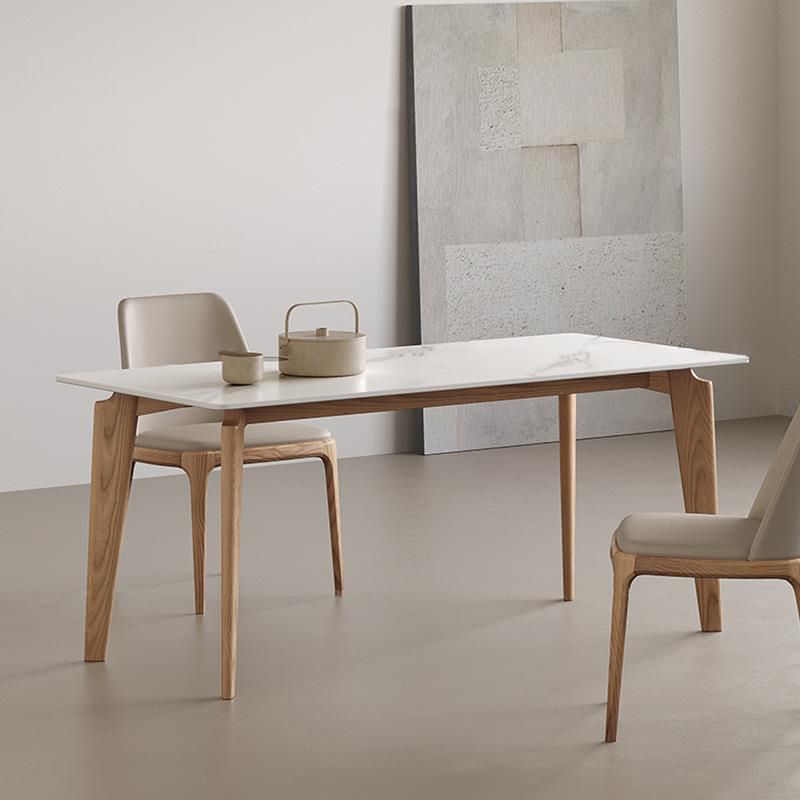 Medieval Rectangle Dining Table Sintered Stone Table with Wooden Legs Clearhalo 'Dining Tables & Seating' 'Dining Tables' 'dining_table' 'furn' 'furn_dining_table' 'Furniture' 'Kitchen & Dining Furniture' 1200x1200_f1f96afa-293c-4729-b221-f55f6a240169