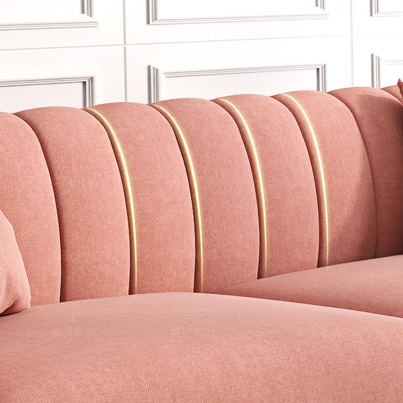 Gold Mid Century Modern Sewn Pillow Back Sofa 29.53"High Tuxedo Arm Sofa, Pink Clearhalo 'furn' 'furn_sofas' 'Furniture' 'furniture_sofas' 'Living Room Furniture' 'Sofa' 'sofas' 1200x1200_f1fbc75f-ef00-491a-997b-0df5b9c79466