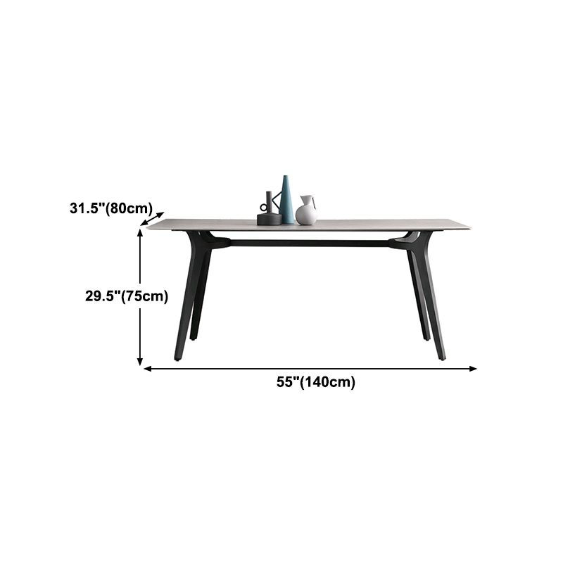 Industrial Sintered Stone Grey Table for Restaurant Rectangle Dining Table with 4 Legs Clearhalo 'Dining Tables & Seating' 'Dining Tables' 'dining_table' 'furn' 'furn_dining_table' 'Furniture' 'furniture_dining_table' 'Kitchen & Dining Furniture' 'kitchen' 'kitchen_dining_table' 1200x1200_f1fc7139-1359-42cb-a5b6-fec120da95d0