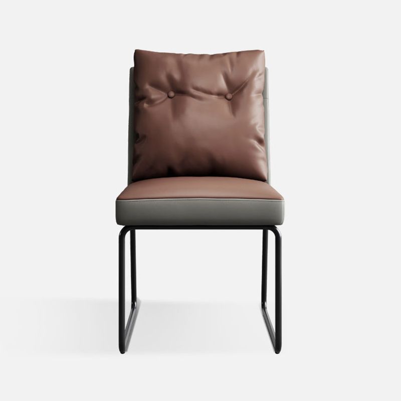 Minimalist Style Leather Dining Chairs Armless Solid Back Chair for Home Clearhalo 'Dining Chairs' 'Dining Tables & Seating' 'dining_chair' 'furn' 'furn_dining_chair' 'Furniture' 'furniture_dining_chair' 'Kitchen & Dining Furniture' 1200x1200_f1fd6b69-3001-4312-8573-1802ccae4e55