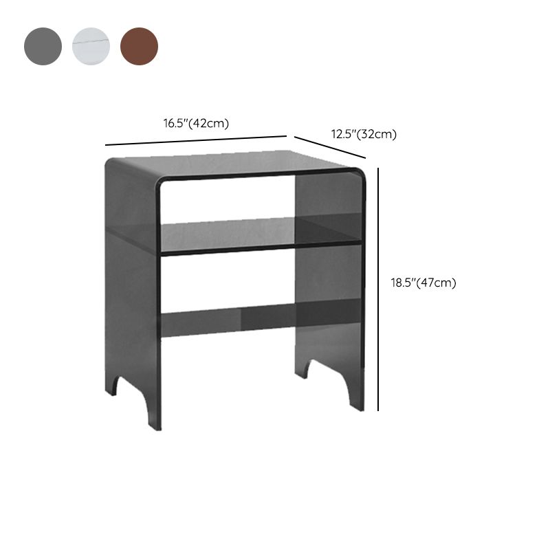 Tavolo d'angolo contemporaneo da 12 "tavolo acrilico con archiviazione