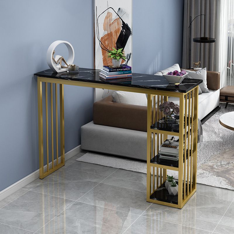 Marble Color Top Bar Table 42-inch Height Glam Style Bistro Table Clearhalo 'Bar Furniture' 'Bar Tables' 'bar_tables' 'furn' 'furn_bar_tables' 'Furniture' 'Kitchen & Dining Furniture' 1200x1200_f1fe0124-1af4-42b3-8edc-c4490dd3bf60