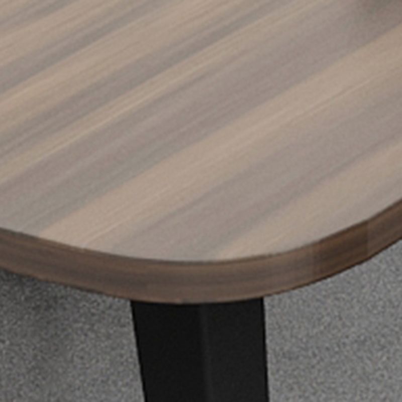 Madera de mesa de escritura de oficina rectangular con 4 patas en marrón