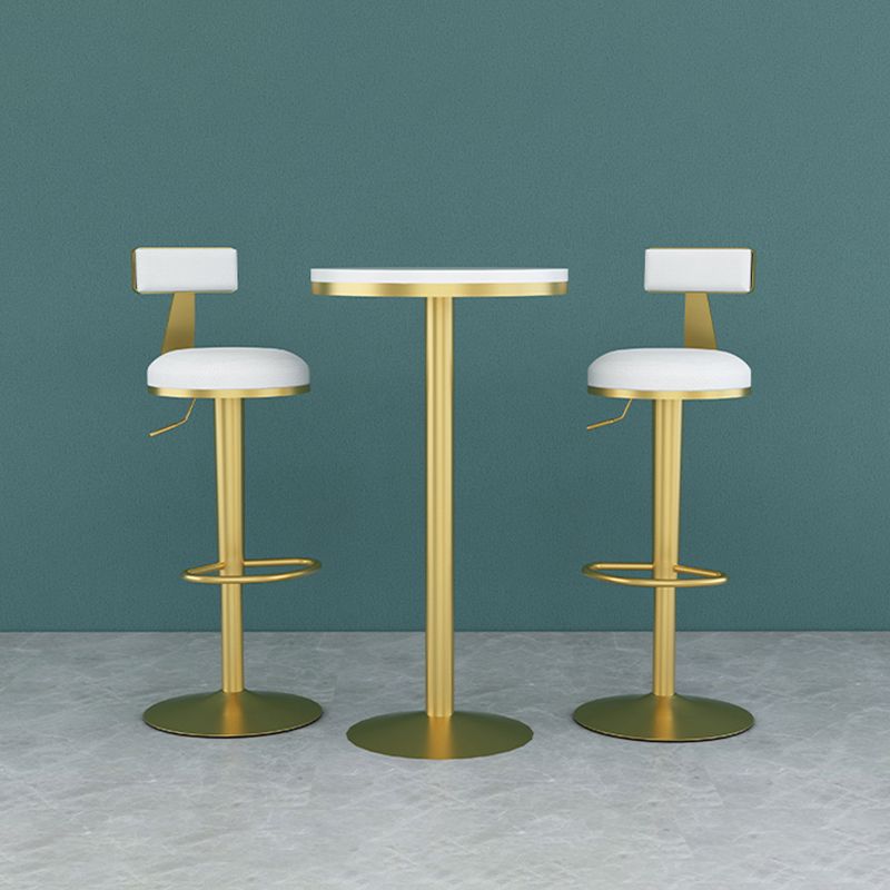 Glam Liftable Backrest Counter Stool Iron Cafe Bar Stool with Cushion and Pedal Clearhalo 'Bar Furniture' 'Bar Stools' 'bar_stools' 'furn' 'furn_bar_stools' 'Furniture' 'furniture_bar_stools' 'Kitchen & Dining Furniture' 1200x1200_f1fead71-7a66-4324-91b4-524b72943105