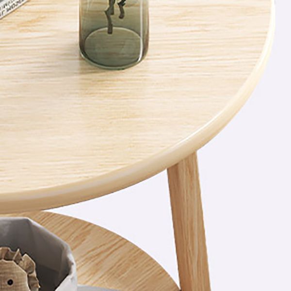 Contemporary Style Side End Table Wooden Round Sofa Side Accent Table