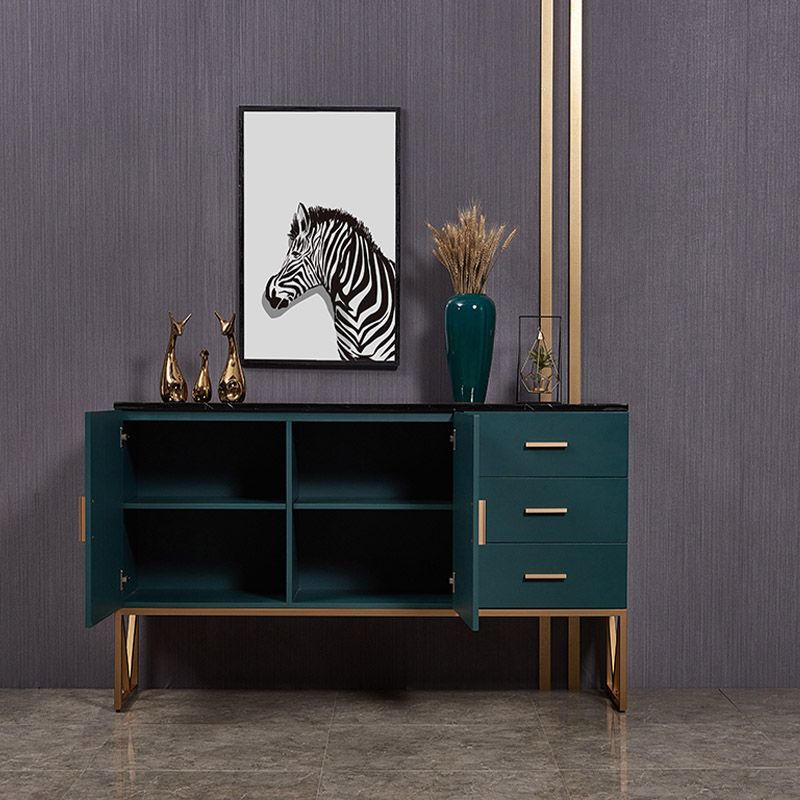 Server da pranzo verde in falda marmo con cassetti a buffet da pranzo moderno