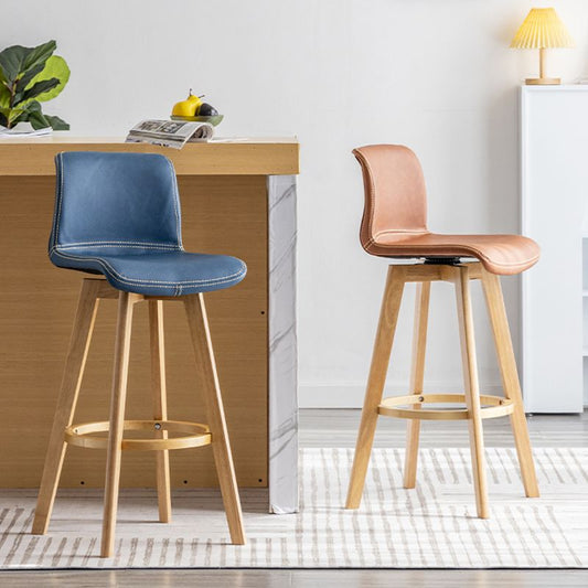 Scandinavia Style Bar-stool Wooden Legs Rectangle Seat for Kitchen Bar Clearhalo 'Bar Furniture' 'Bar Stools' 'bar_stools' 'furn' 'furn_bar_stools' 'furniture_bar_stools' 'Kitchen & Dining Furniture' 'kitchen&dining_furn' 'kitchen' 'kitchen_furn' Furniture' 1200x1200_f2024e39-71b2-48d4-9281-8e561bf38e7f