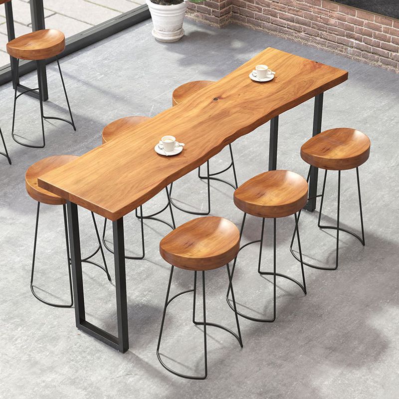 1/2/7 Pieces Modern Rectangle Pub Table Set Wooden Counter Table with Backless Stools Clearhalo 'Bar Furniture' 'furn' 'furn_home_bar_bar_sets' 'Furniture' 'Home Bars & Bar Sets' 'home_bar_bar_sets' 'Kitchen & Dining Furniture' 1200x1200_f203573f-a1c8-445c-8e9f-cfaa91771f7a