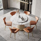Metal Contemporary Round Dining Table Marble Top Table for Dining Room Clearhalo ' dining_table' 'Dining Tables & Seating' 'Dining Tables' 'furn' 'furn_dining_table' 'Furniture' 'furniture_dining_table' 'Kitchen & Dining Furniture' 'kitchen&dining_furn' 'kitchen' 'kitchen_dining_table' 1200x1200_f2047d03-e77d-43be-bd8d-edb91e77590d