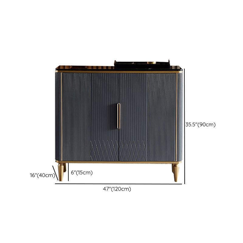 Mesa del aparador de mármol de tablero lateral contemporáneo con puertas para el comedor