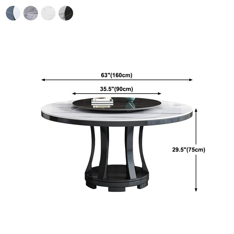 Modern Rubberwood Home Table Round Pedestal Convertible Dining Table Clearhalo 'Dining Tables & Seating' 'Dining Tables' 'dining_table' 'furn' 'furn_dining_table' 'Furniture' 'furniture_dining_table' 'Kitchen & Dining Furniture' 'kitchen' 'kitchen_dining_table' 1200x1200_f20538fa-d5c6-48e2-9c8f-800c79ce288d