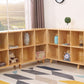 Contemporary Pine Wood Bookshelf Closed Back Bookcase for Home Office