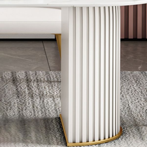 Modern Sintered Stone Table for Restaurant Oval Dining Table with Double Pedestal Base Clearhalo ' dining_table' 'Dining Tables & Seating' 'Dining Tables' 'furn' 'furn_dining_table' 'Furniture' 'furniture_dining_table' 'Kitchen & Dining Furniture' 'kitchen&dining_furn' 'kitchen' 'kitchen_dining_table' 1200x1200_f2064683-d661-4bd9-960a-020b9d785acd