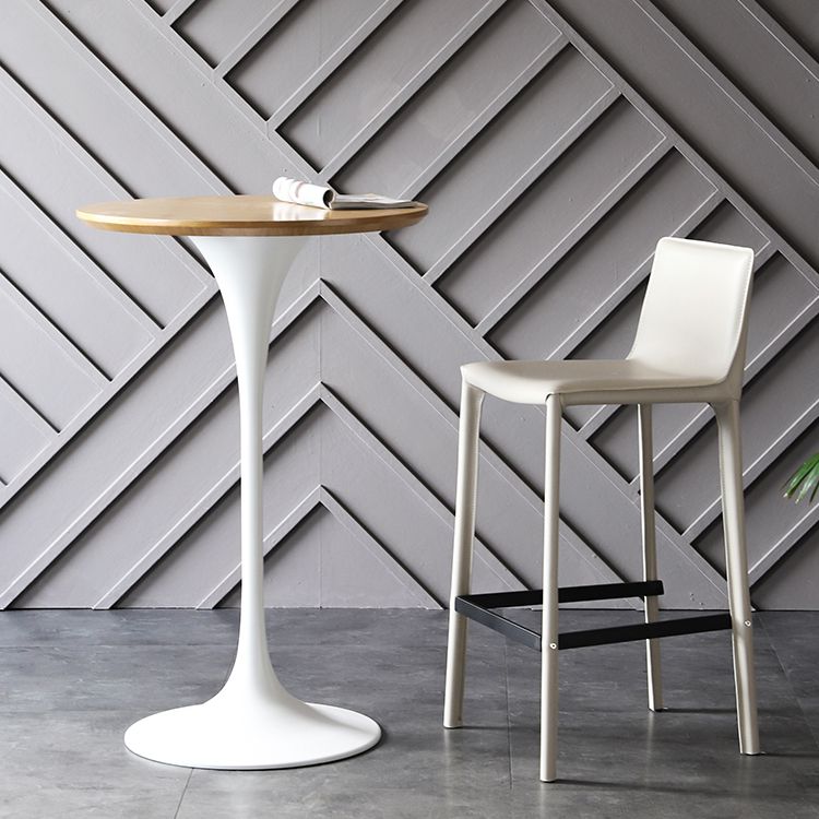 Industrial Metal Bar Table Round Top 41.3"H Pedestal Bistro Table for Cafe and Breakroom Clearhalo 'Bar Furniture' 'Bar Tables' 'bar_tables' 'Furniture' 'furniture_bar_tables' 'Kitchen & Dining Furniture' 'kitchen&dining_furn' 'kitchen' 1200x1200_f206752f-e5bf-4818-ac23-beb26367b0c6