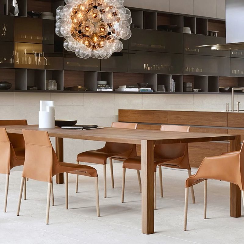 Glam Brown Solid Wood Dining Table Rectangle Shape Standard Dining Table for Kitchen Clearhalo ' dining_table' 'Dining Tables & Seating' 'Dining Tables' 'furn' 'furn_dining_table' 'Furniture' 'furniture_dining_table' 'Kitchen & Dining Furniture' 'kitchen&dining_furn' 'kitchen' 'kitchen_dining_table' 1200x1200_f207c133-d2a3-4c27-8bf3-8429838e642e