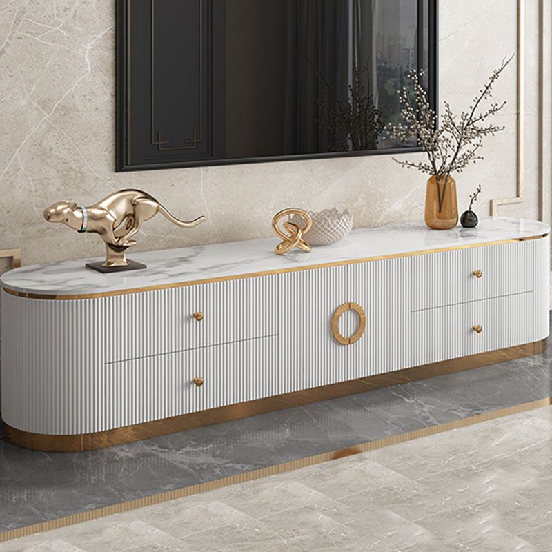 White Glam TV Stand Metal TV Console with 4 Drawers Included Clearhalo 'furn' 'furn_tv_stands_entertainment_centers' 'Furniture' 'Living Room Furniture' 'TV Stands & Entertainment Centers' 'TV Stands & Media Storage Furniture' 'tv_stands_entertainment_centers' 1200x1200_f208e597-7ac0-479d-95ff-17a3a6e6ae41