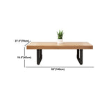 Mesa de cóctel de café rectangular nórdico mesa de café de trineo de madera