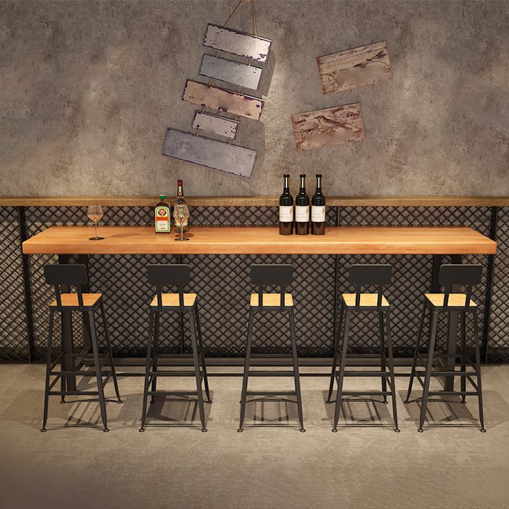 Industrial Style Bar Table Wood Top Counter Table 42-inch Height Table Clearhalo 'Bar Furniture' 'Bar Tables' 'bar_tables' 'furn' 'furn_bar_tables' 'Furniture' 'furniture_bar_tables' 'Kitchen & Dining Furniture' 'kitchen&dining_furn' 'kitchen' 1200x1200_f2093666-89d4-4912-acbc-6a26e9eac935