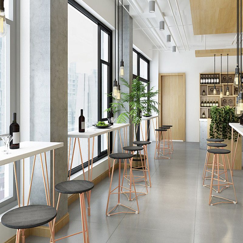 Glam Bar-height Table with Metal Base 41.3-inch Height Table Top Bar Table for Patio Clearhalo 'Bar Furniture' 'Bar Tables' 'bar_tables' 'furn' 'furn_bar_tables' 'Furniture' 'Kitchen & Dining Furniture' 1200x1200_f20a246d-8b16-450b-811e-b9d323426398
