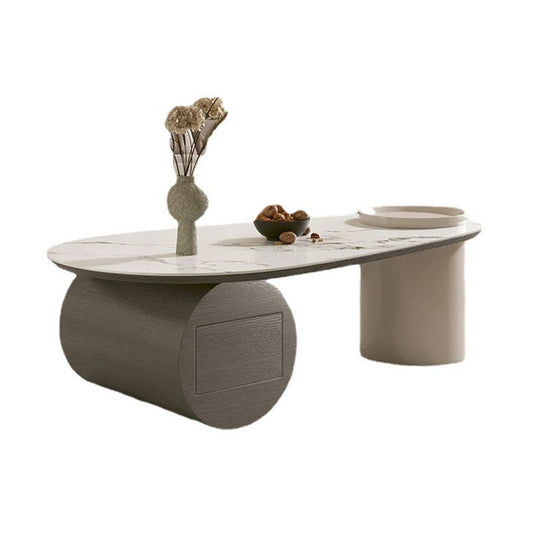 Modern Abstract Base Coffee Table Slate Free Form Coffee Cocktail Table with drawers Clearhalo 'Coffee & Accent Tables' 'Coffee Tables' 'coffee_tables' 'furn' 'furn_coffee_tables' 'Furniture' 'Living Room Furniture' 1200x1200_f20bfe35-9520-492c-944a-0c80220cee02