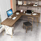 Glam Style Office Desk Solid Wood L-Shaped Desk with Gold Frame Clearhalo 'furn' 'furn_office_desk' 'Furniture' 'furniture_office_desk' 'Office Desks' 'Office Furniture' 'office_desk' 1200x1200_f20c735e-79e4-4eee-bdc8-ca7bf2ce9087