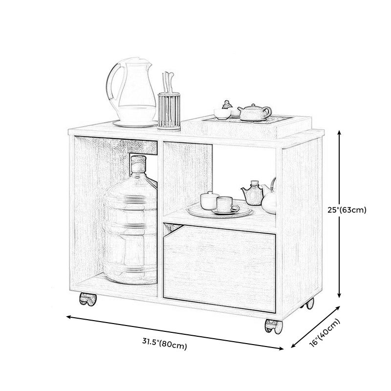 Transitional Rectangular End Table Removable Sofa Side Table with Storage