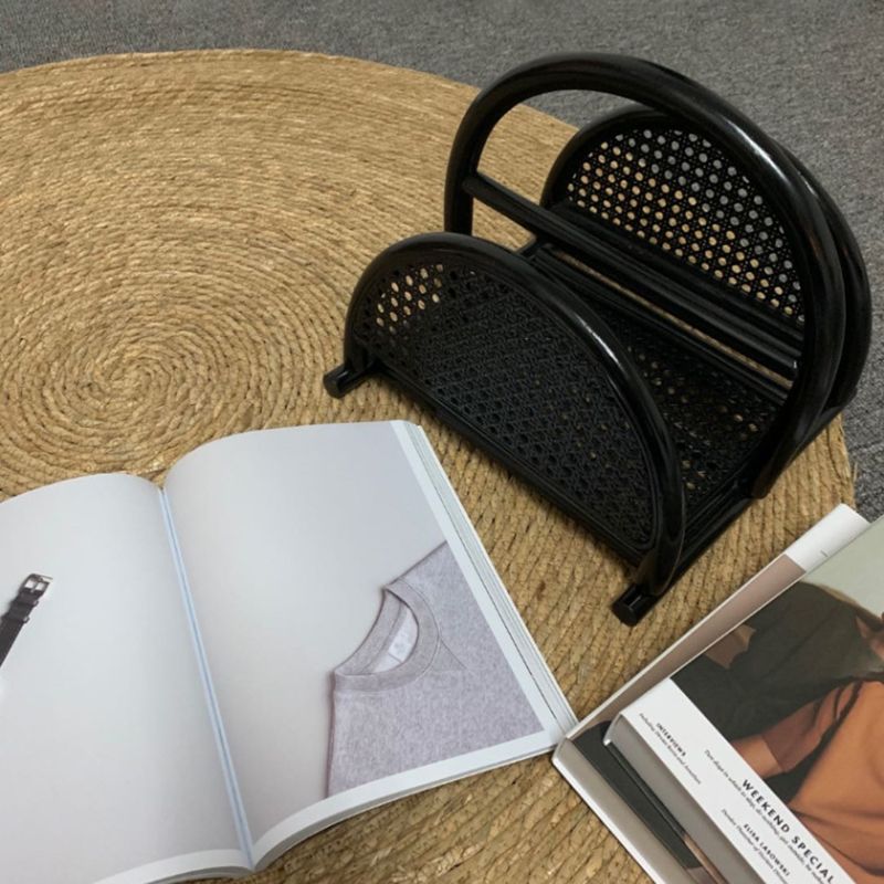 Contemporary Bamboo Bookcase Desktop Closed Back Shelf Bookcase