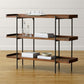 Modern Solid Wood Bookshelf Brown Etagere Open plank Verticale boekenkast