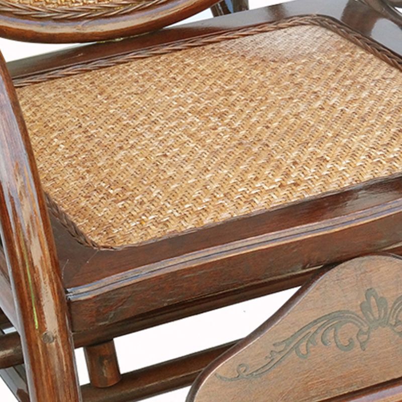 Vintage Style Wood Leisure Lazy Sofa Chair Adjustable Lounge Rocking Chair for Balcony Clearhalo 'Chairs & Seating' 'furn' 'furn_rocking_chairs' 'Furniture' 'Living Room Furniture' 'Rocking Chairs' 'rocking_chairs' 1200x1200_f212935b-342d-4cac-949c-910f8909aad9