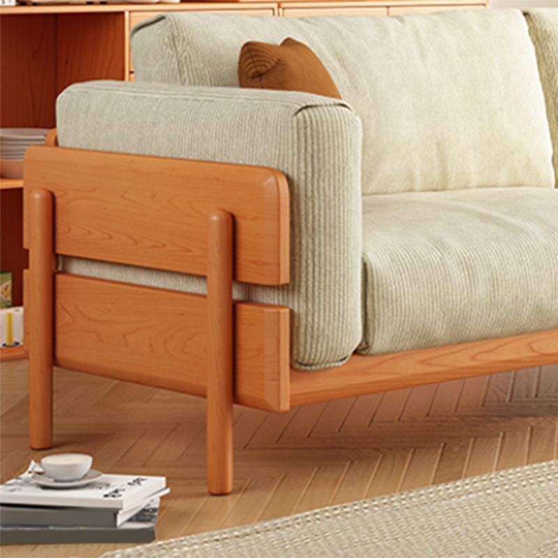 Solid Wood Square Arm Sofa Slipcovered Corduroy Cushions Sofa Clearhalo 'furn' 'furn_sofas' 'Furniture' 'Living Room Furniture' 'Sofa' 'sofas' 1200x1200_f21297c4-466f-47ed-bbcc-62933ac9c980