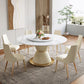 Luxury Round Dining Table Solid Wood Pedestal Dining Table for Dining Room