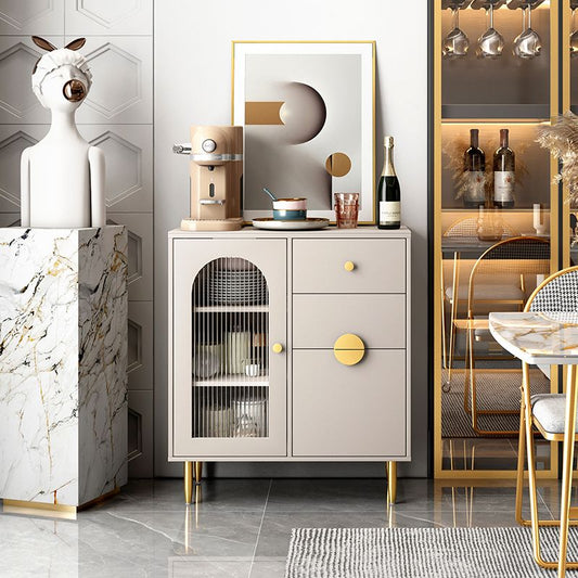 Sideboard moderna in sideboard da pranzo in legno bianco bianco con porte per soggiorno