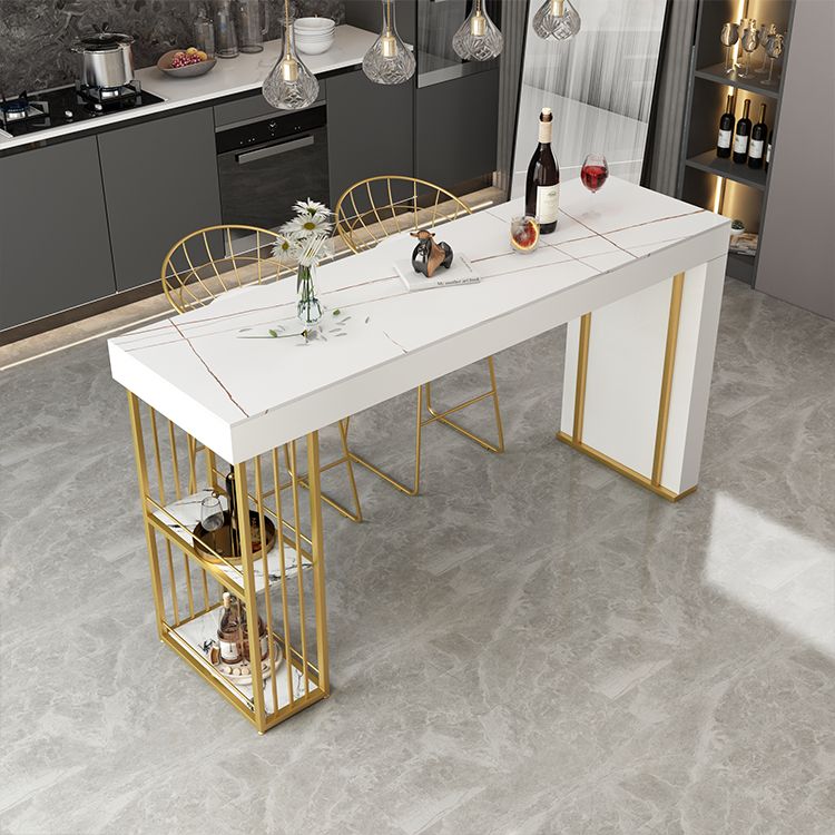 Indoor Modern Counter Height Set Stone Top Storage 1/2/3 Pieces Pub Dining Set Clearhalo 'Bar Furniture' 'furn' 'furn_home_bar_bar_sets' 'Furniture' 'Home Bars & Bar Sets' 'home_bar_bar_sets' 'Kitchen & Dining Furniture' 1200x1200_f2157783-884c-479d-adcd-279185765ea2