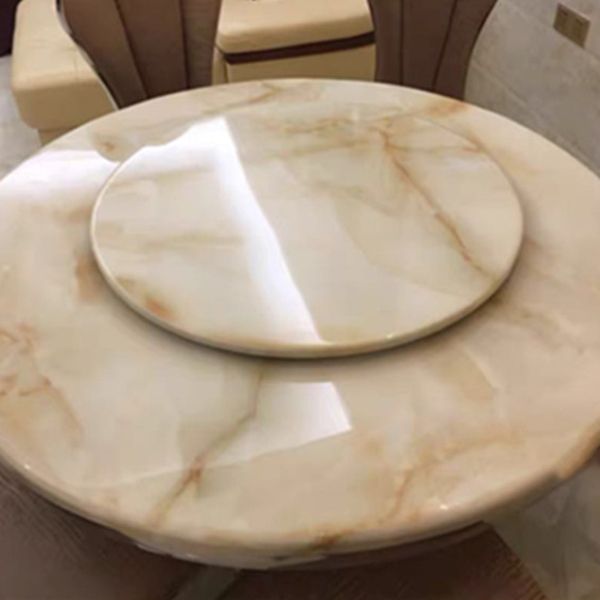 Luxury Style Marble Dining Table Metallic Single Pedestal Round Table for Home Clearhalo ' dining_table' 'Dining Tables & Seating' 'Dining Tables' 'furn' 'furn_dining_table' 'Furniture' 'furniture_dining_table' 'Kitchen & Dining Furniture' 'kitchen&dining_furn' 'kitchen' 'kitchen_dining_table' 1200x1200_f2161cf4-8e85-4723-bb45-468ce3aaea0c