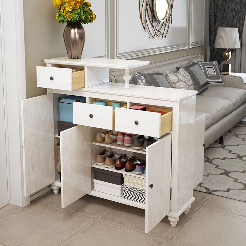 Distressed Wood Cabinet Wood 3 - Doors and 3 - Drawer Accent Cabinet Clearhalo 'Cabinets & Chests' 'cabinets_chests' 'furn' 'furn_cabinets_chests' 'Furniture' 'Living Room Furniture' 1200x1200_f216ee51-13c1-4212-bb31-d28cd04b1ede