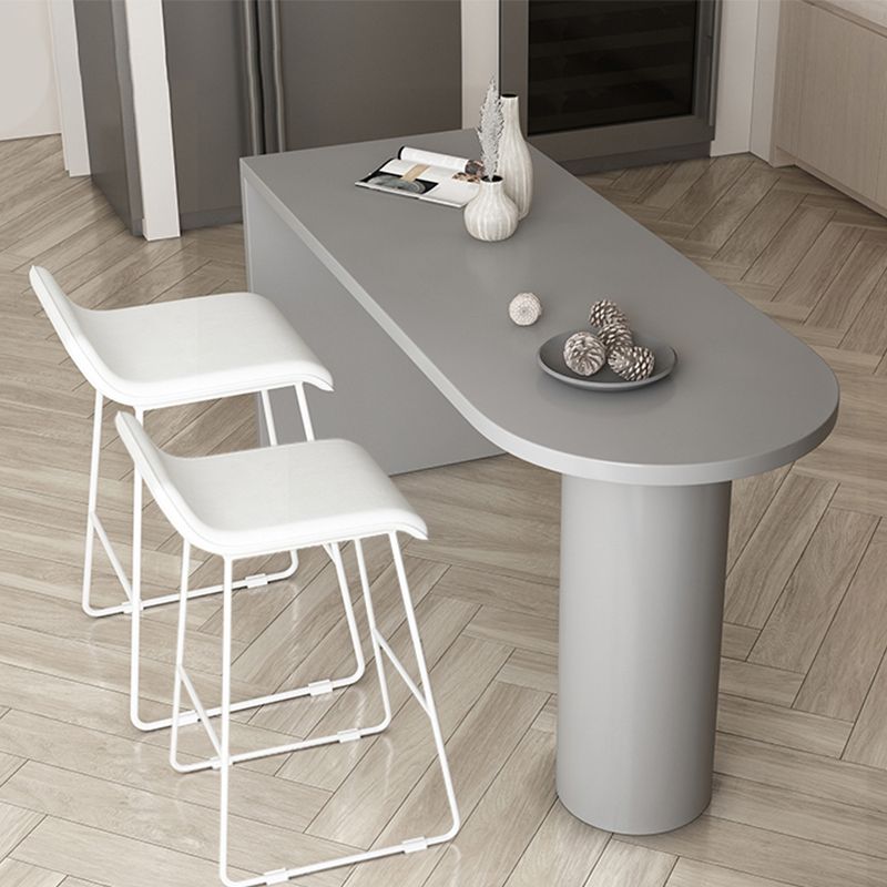 Mesa de bar de madera sintética, mesa de pub moderna con pedestal doble para uso en patio